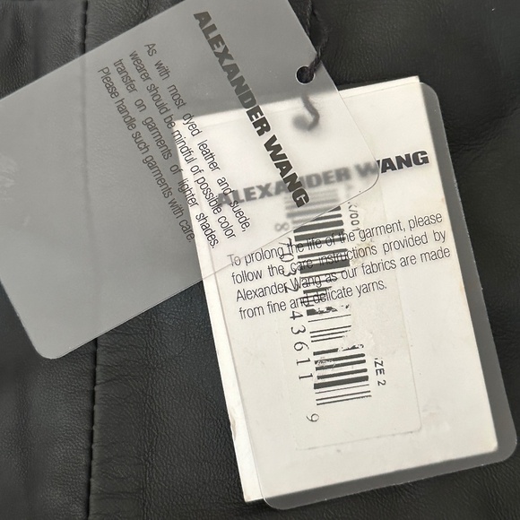 Brand New T by Alexander Wang Leather Lambskin Leather Color block Top Size 2 - Picture 5 of 8